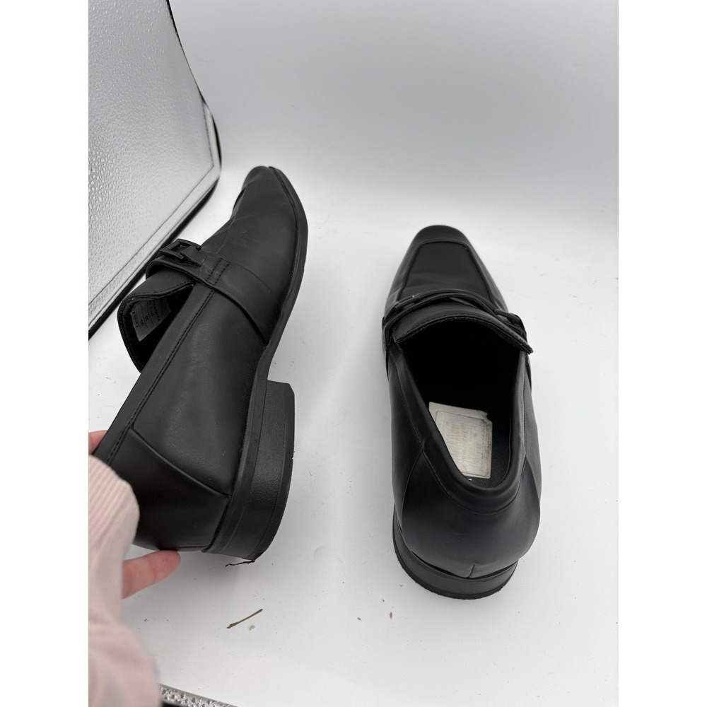Calvin Klein Shoes Mens Size 10 Black Synthetic Slip On Square Toe Dress Loafers - Picture 4 of 7